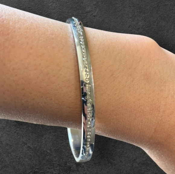 Kate Spade “Best Friend Ever” Silver Tone Rhinestone Bangle Bracelet - Picture 11 of 11